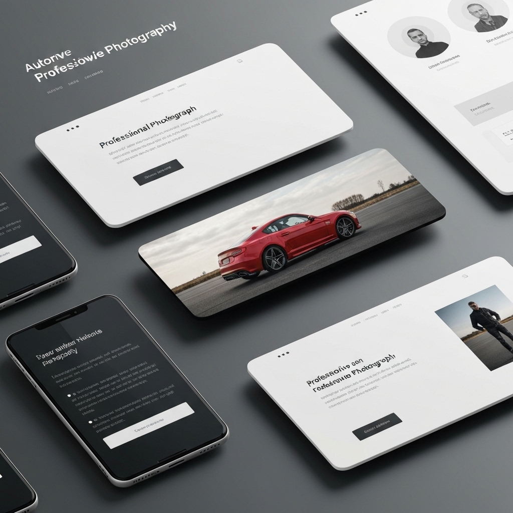 Custom auto website design showcase on multiple devices